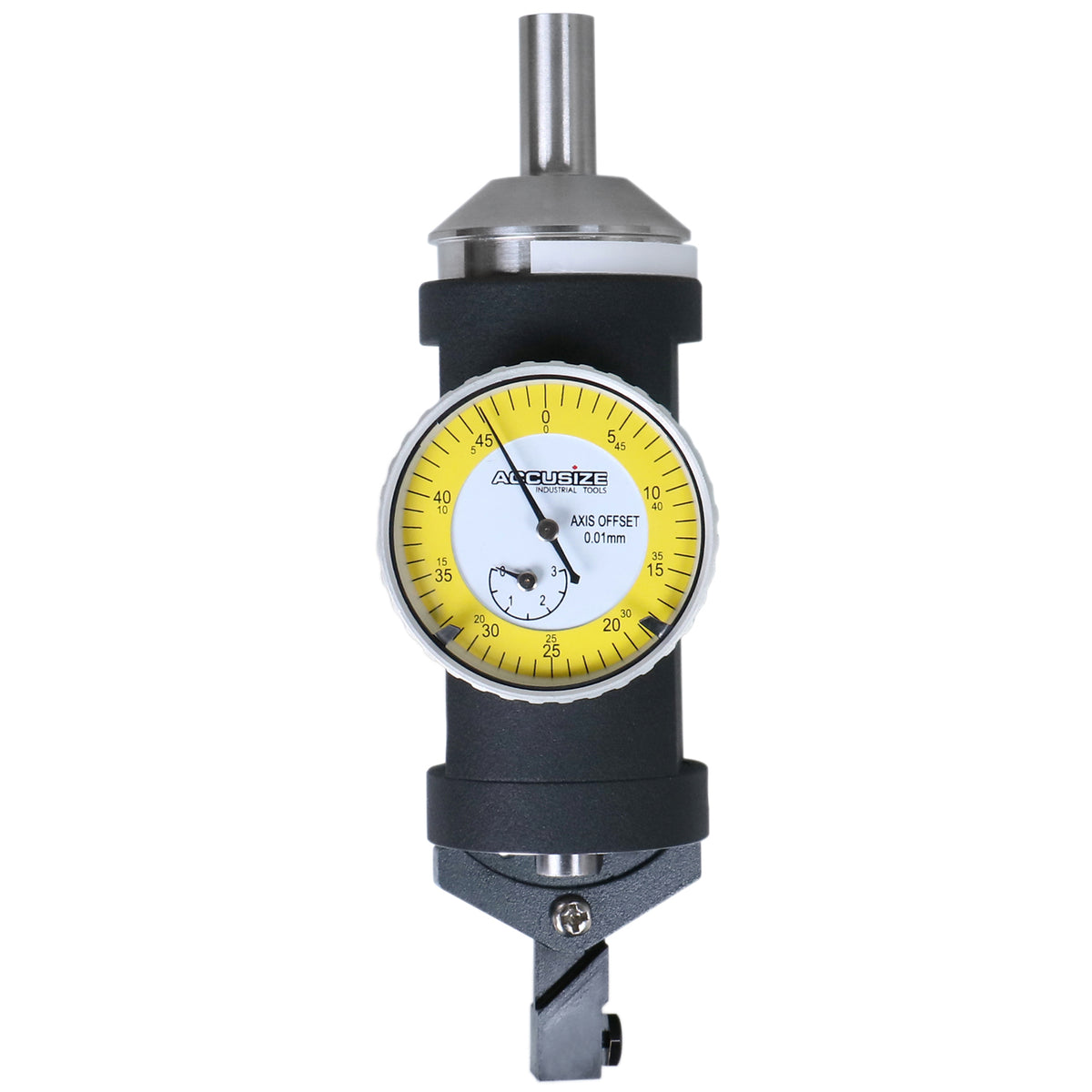Accusize Co-Ax Indicator, Coaxial, 0-3 mm, Yellow Dial Face, JD21-0002