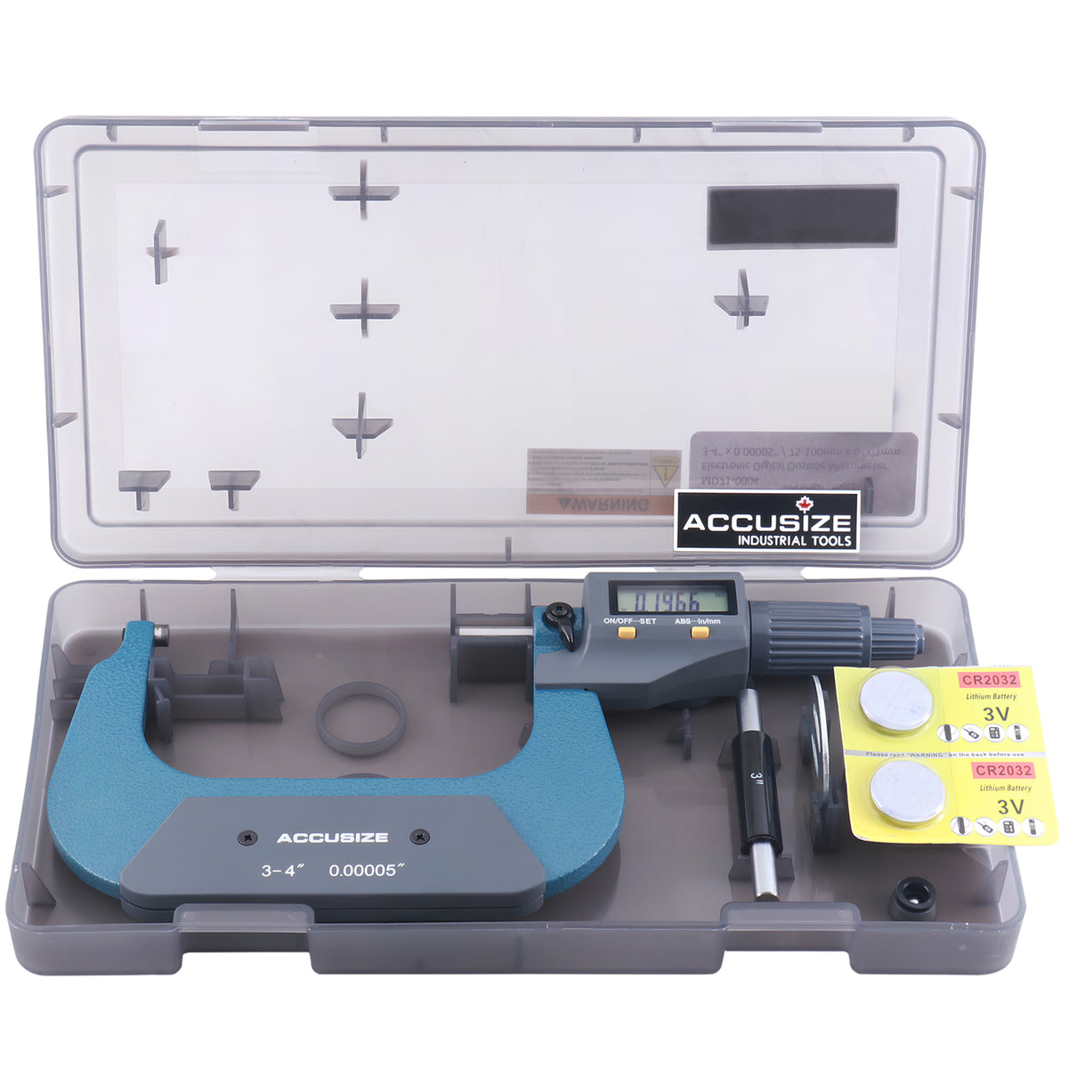 3-4''/75-100 mm by 0.00005''/0.001 mm 2 Key Electronic Digital Outside Micrometer, mm/Inch, Metric/Imperial, Md71-0004