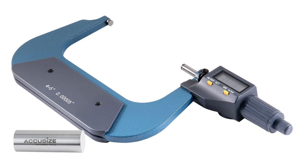 4-5''/100-125 mm by 0.00005''/0.001 mm 2 Keys Electronic Digital Outside Micrometer, Metric/Imperial, Md71-0005