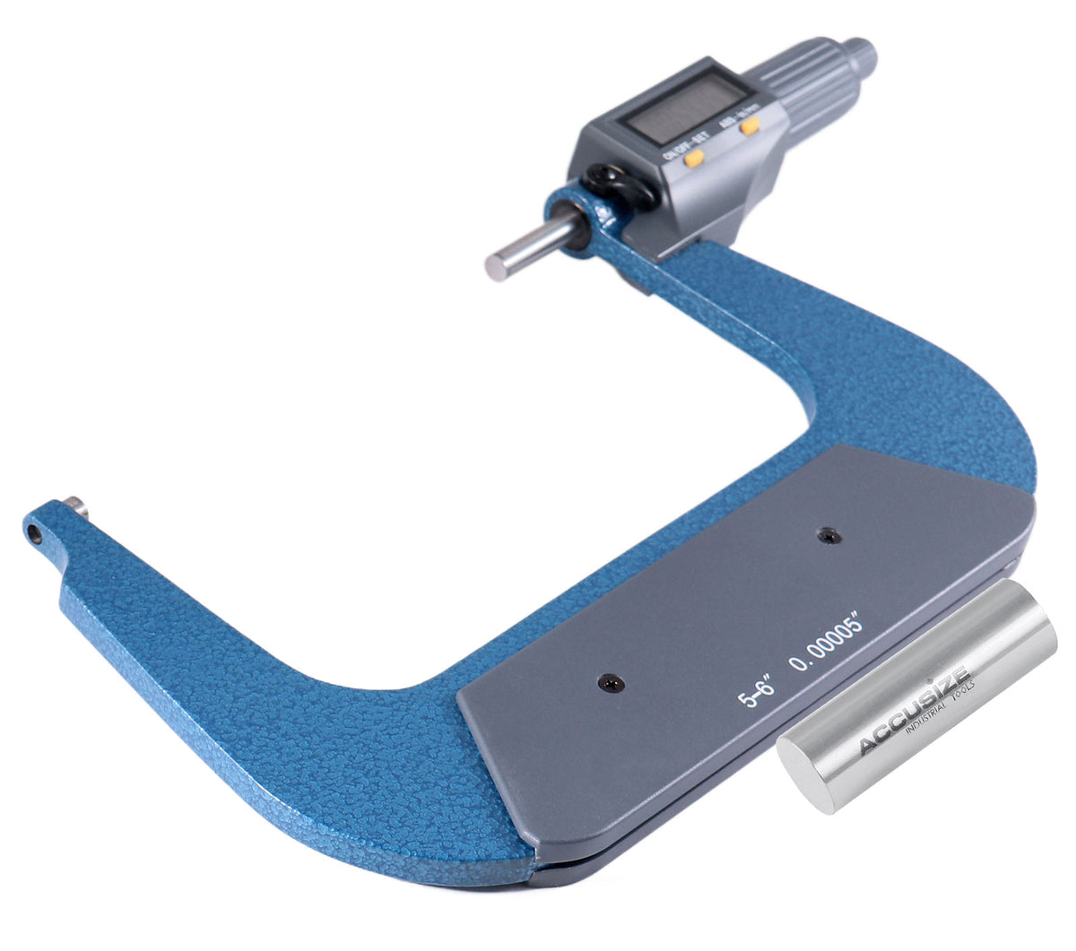 5-6''/125-150 mm by 0.00005''/0.001 mm 2 Keys Electronic Digital Outside Micrometer, Metric/Imperial, Md71-0006