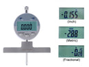 - 0-22 inch Electronic Digital Depth Gauge, Inch/Metric/Fractional, 2 Extra Points for Small Hole Applications, P103-0188