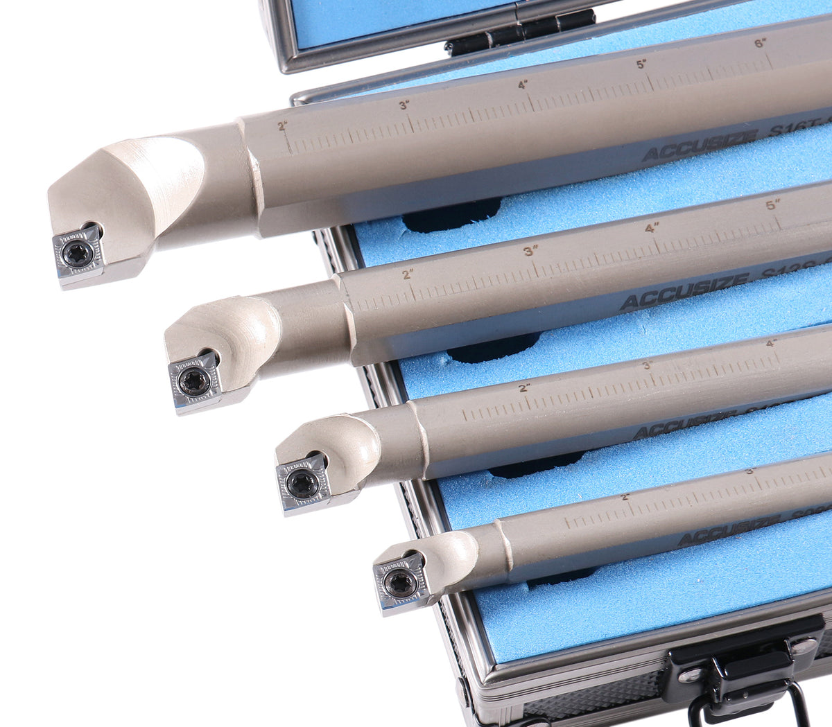 4 Pc Sclcr Indexable Boring Bar Set with 14 Pcs Ccgt32.51 (Akh01) Inserts, Right Hand, for Cutting Aluminum, P252-S528