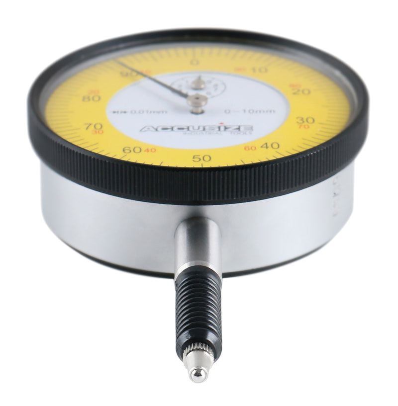 0-1mm x 0.01mm Plain Back IP54 Shockproof Metric Dial Indicator Premium Grade, P900-S002