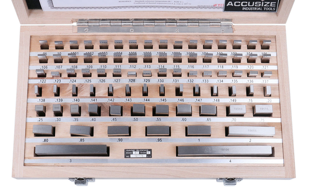 81 Pcs Steel Gauge Block Set, Grade B, P900-S581