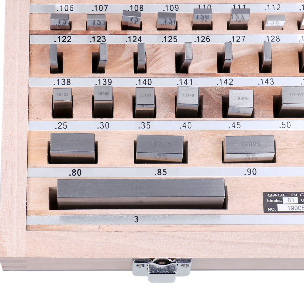 81 Pc Grade AS-2 Steel Gage Block Set, P900-S583