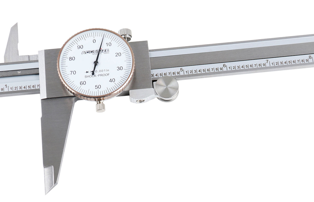 0-12 inch by 0.001 inch Precision Dial Caliper, Stainless Steel, in Fitted Box, P920-S212