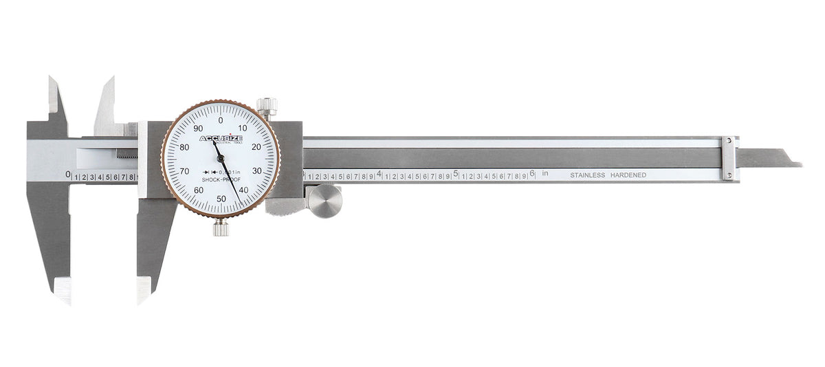 0-6 inch by 0.001 inch Precision Dial Caliper, Stainless Steel, in Fitted Box, P920-S216