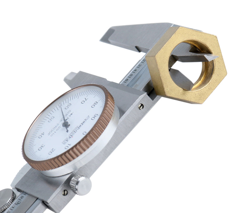 0-6 inch by 0.001 inch Precision Dial Caliper, Stainless Steel, in Fitted Box, P920-S216
