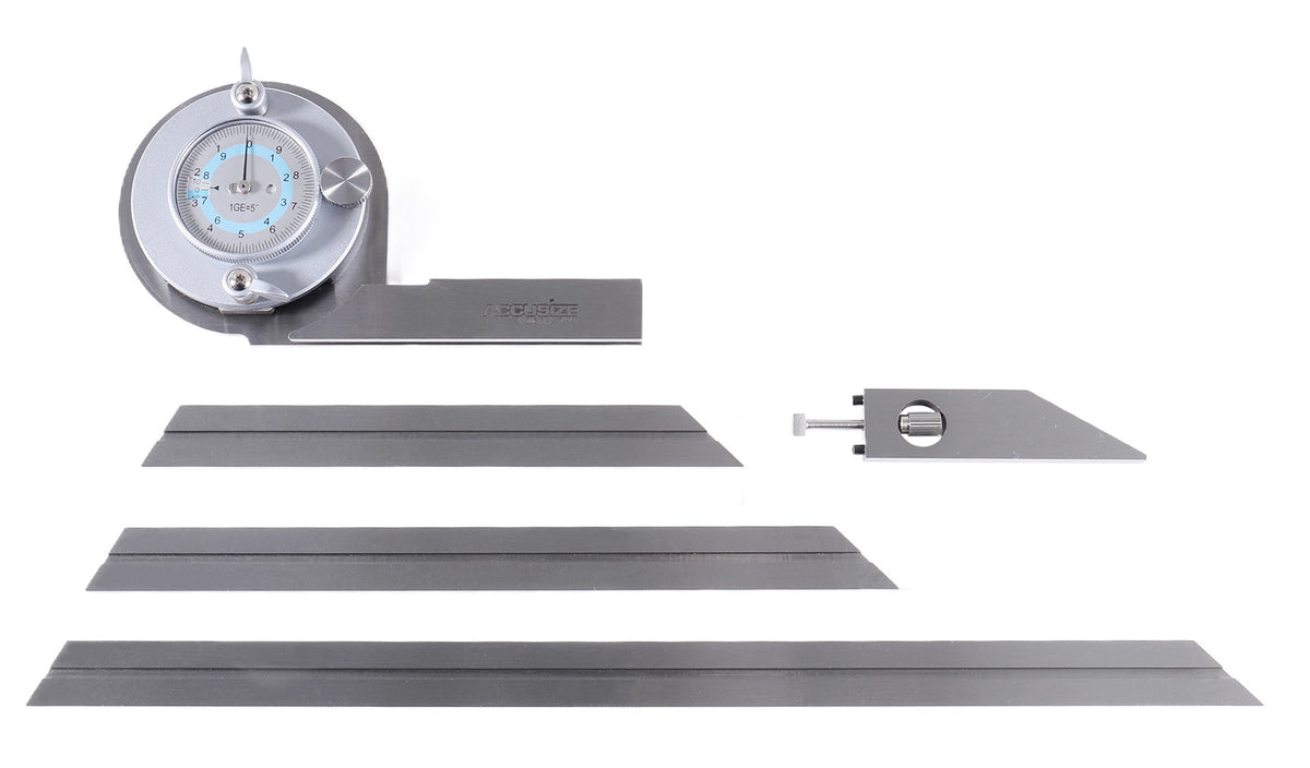 S855-3012 0-180 Degree Dial Reading Bevel Protractor in Fitted Box