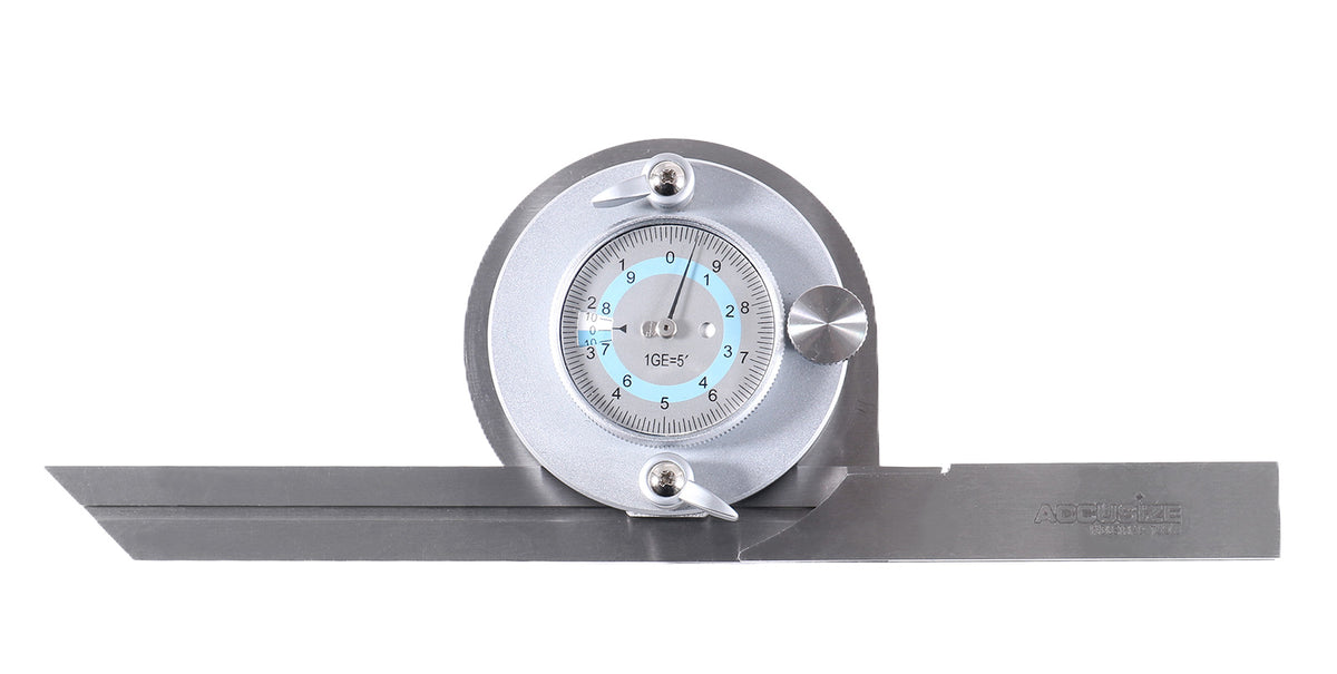 S855-3012 0-180 Degree Dial Reading Bevel Protractor in Fitted Box