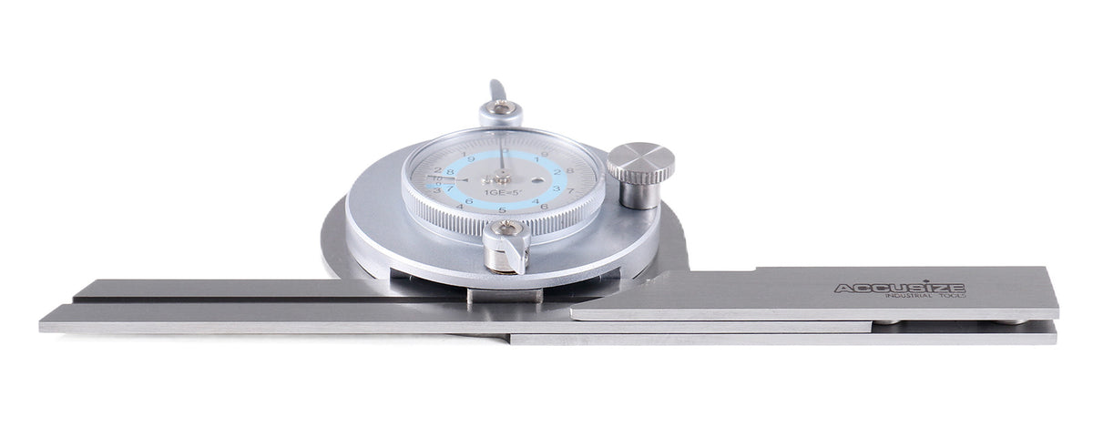 S855-3012 0-180 Degree Dial Reading Bevel Protractor in Fitted Box