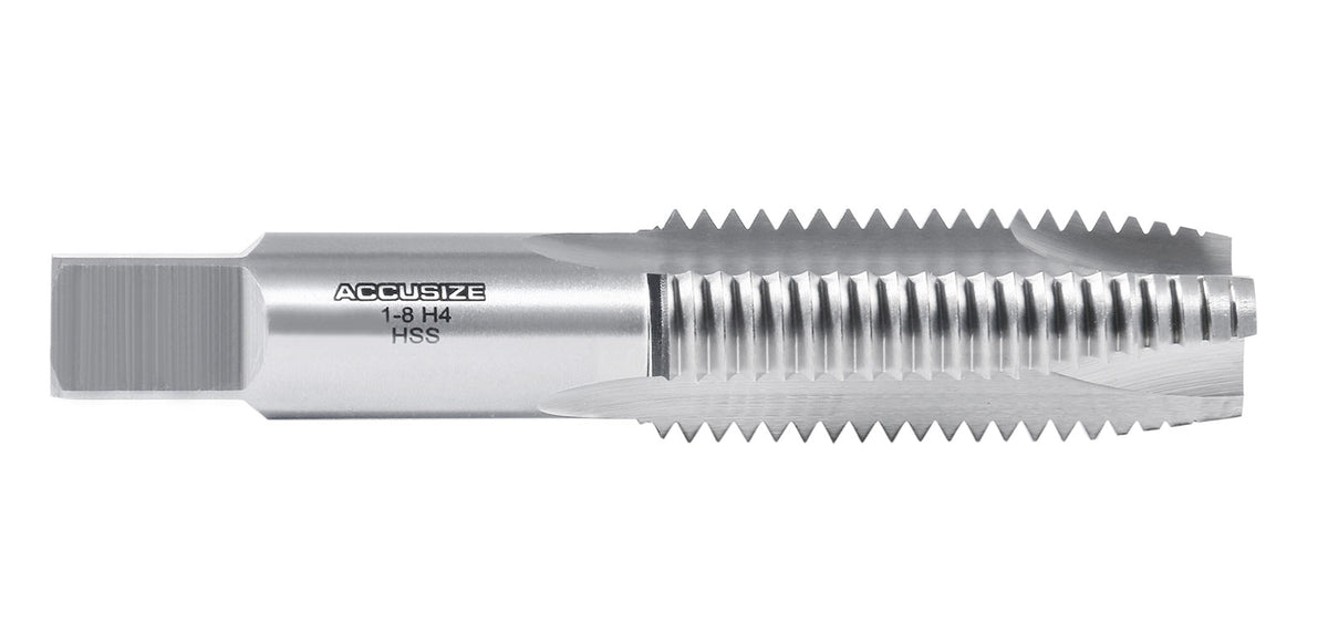 1'' to 8Nc H.S.S. Spiral Point Tap,3 Flutes, American Standard, Fully Ground, Spt-1-8
