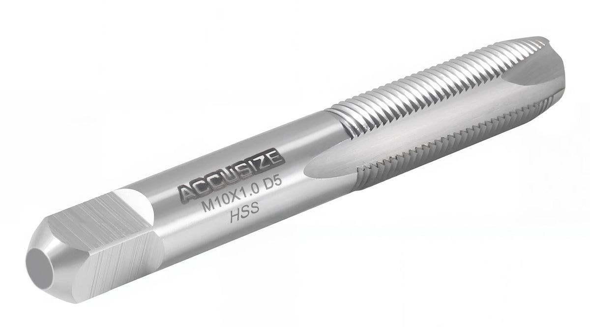 '- H.S.S. Metric Spiral Point Taps, American Standard, Fully Ground (Size: M10X1.0, Flute: 3)