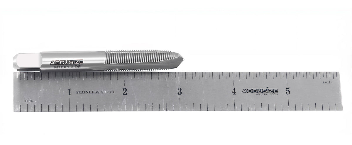 '- H.S.S. Metric Spiral Point Taps, American Standard, Fully Ground (Size: M10X1.0, Flute: 3)