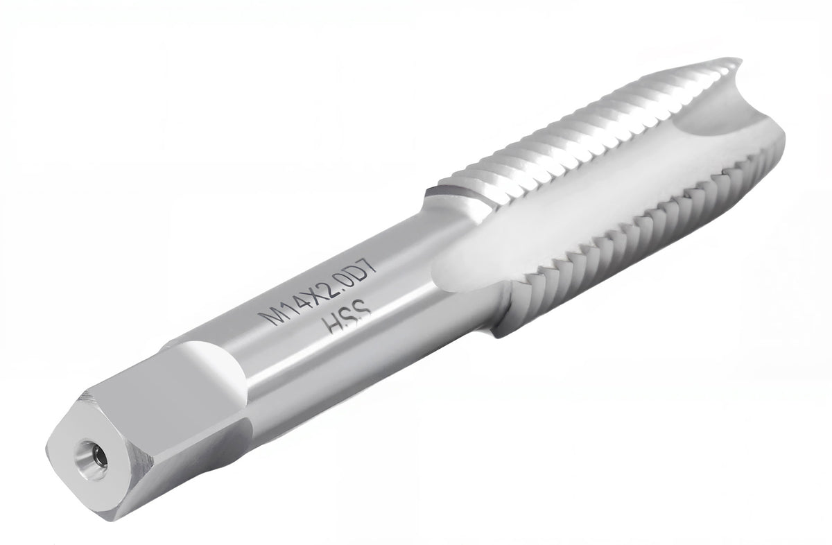 '- H.S.S. Metric Spiral Point Taps, American Standard, Fully Ground (Size: M14X2.0, Flute: 3)
