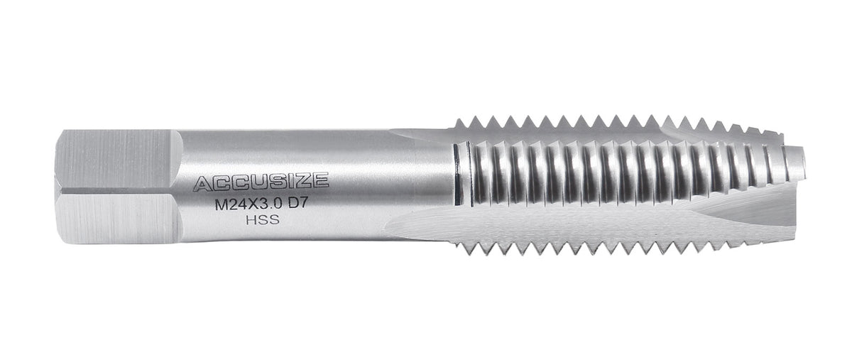 M24X3.0 H.S.S. Metric Spiral Point Tap, 3 Flutes, Fully Ground, American Standard, Spt-24M-300
