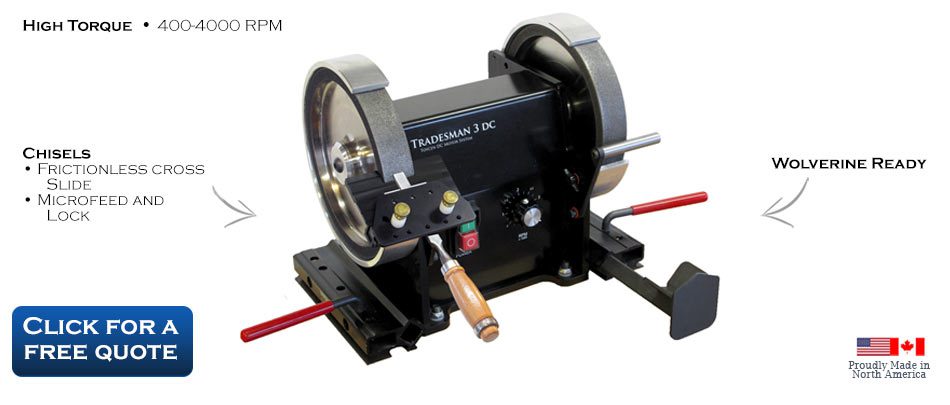 Cuttermasters Tradesman Woodturner – Includes Two 8″ Wheels (Choose Grit) and standard rests (CR wheels have corner Radius), T8TW