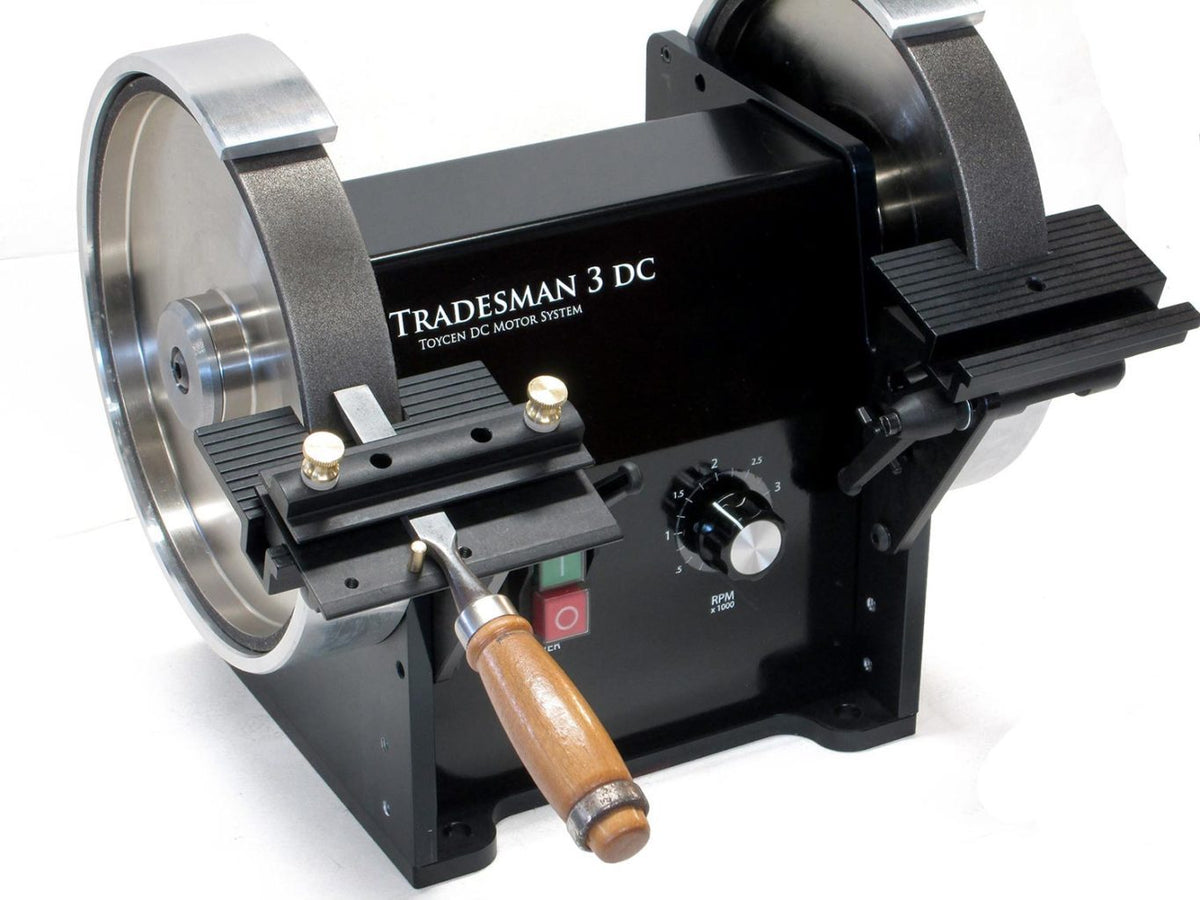 Cuttermasters Tradesman Woodturner – Includes Two 8″ Wheels (Choose Grit) and standard rests (CR wheels have corner Radius), T8TW