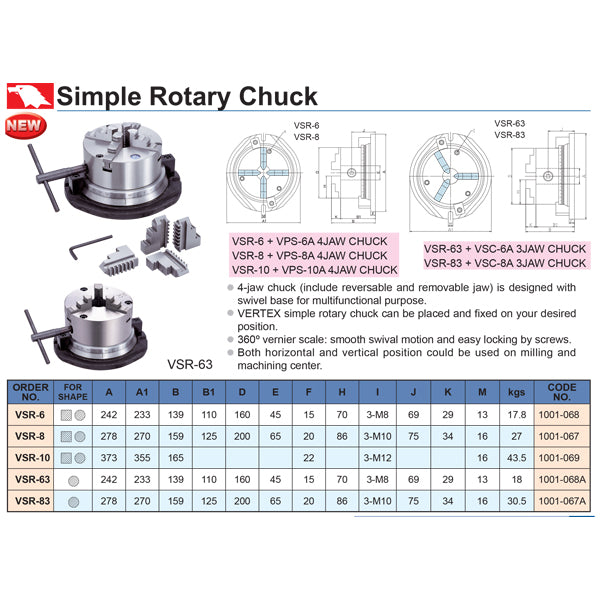SIMPLE ROTARY CHUCK VSR-63