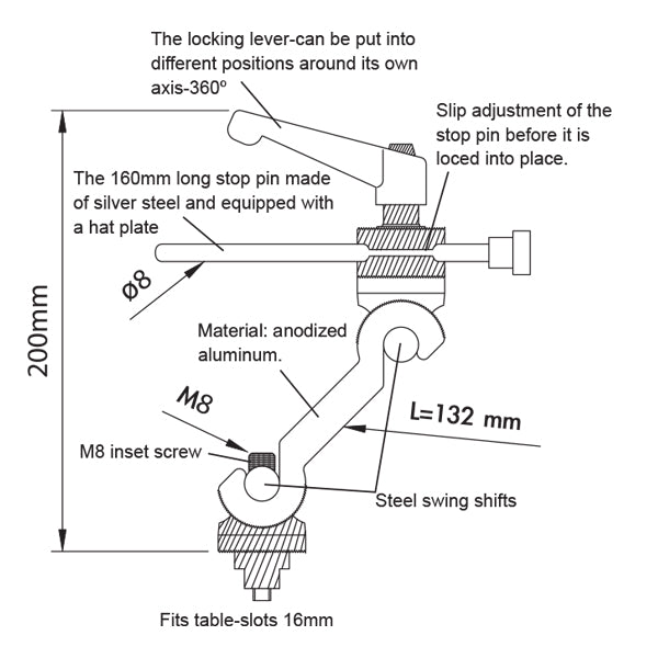 Vertex Universal Work Stopper VWS-125, 1002-106