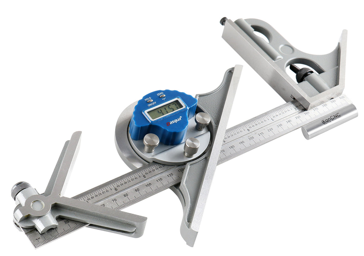 4pc Electronic Digital Combination Square Set, 12''/300mm, E/M Graduation, 0000-8112