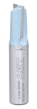 Accusize Industrial Tools 1/2" Shk Dia x 1/2" Cutting Dia Double Flute Carbide Tipped Bottom Cleaning (Surface Planing) Router Bit, 0012-0012
