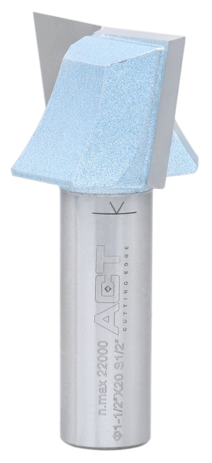 Accusize Industrial Tools 1/2" Shk Dia x 1-1/2" Cutting Dia Double Flute Carbide Tipped Bottom Cleaning (Surface Planing) Router Bit, 0012-0112