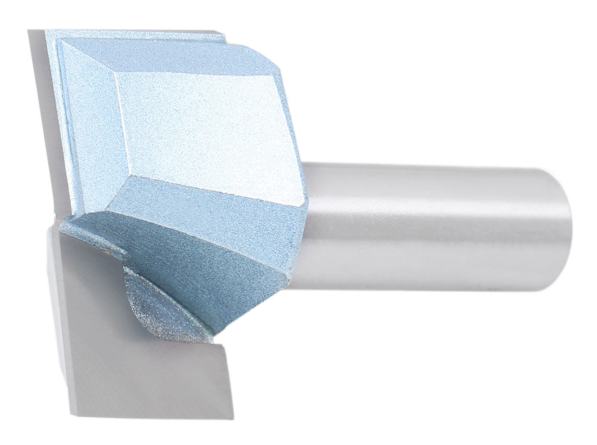 Accusize Industrial Tools 1/2" Shk Dia x 1-1/2" Cutting Dia Double Flute Carbide Tipped Bottom Cleaning (Surface Planing) Router Bit, 0012-0112