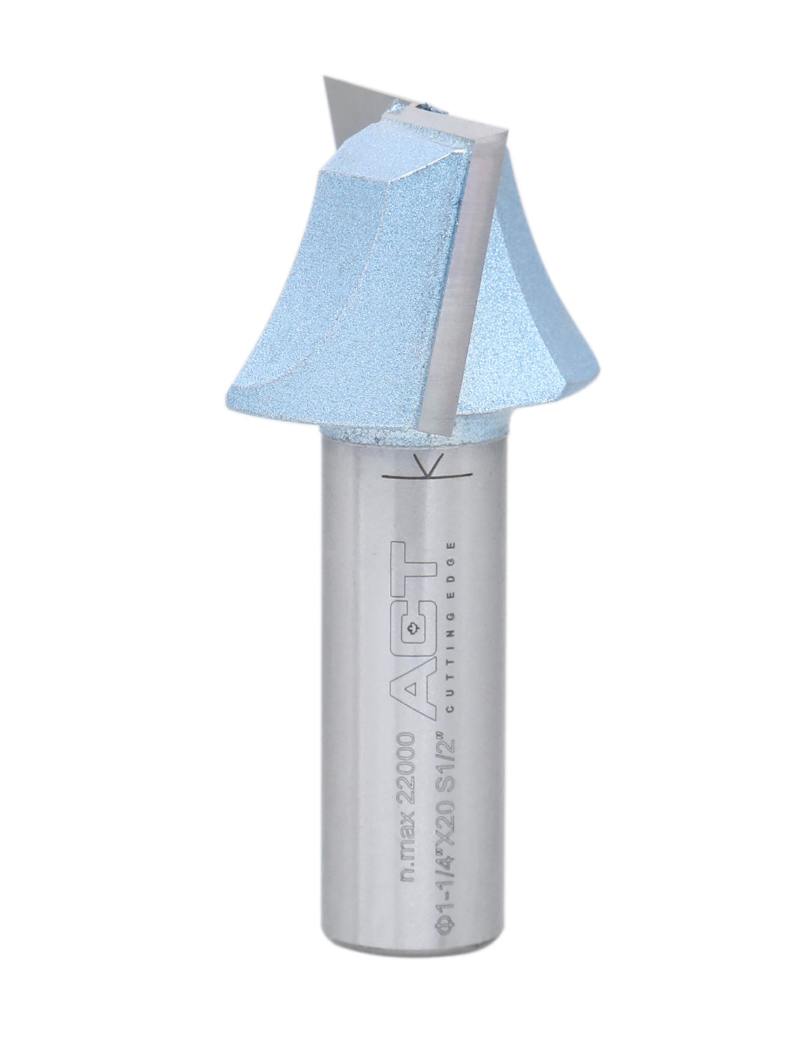 Accusize Industrial Tools 1/2" Shk Dia x 1-1/4" Cutting Dia Double Flute Carbide Tipped Bottom Cleaning (Surface Planing) Router Bit, 0012-0114