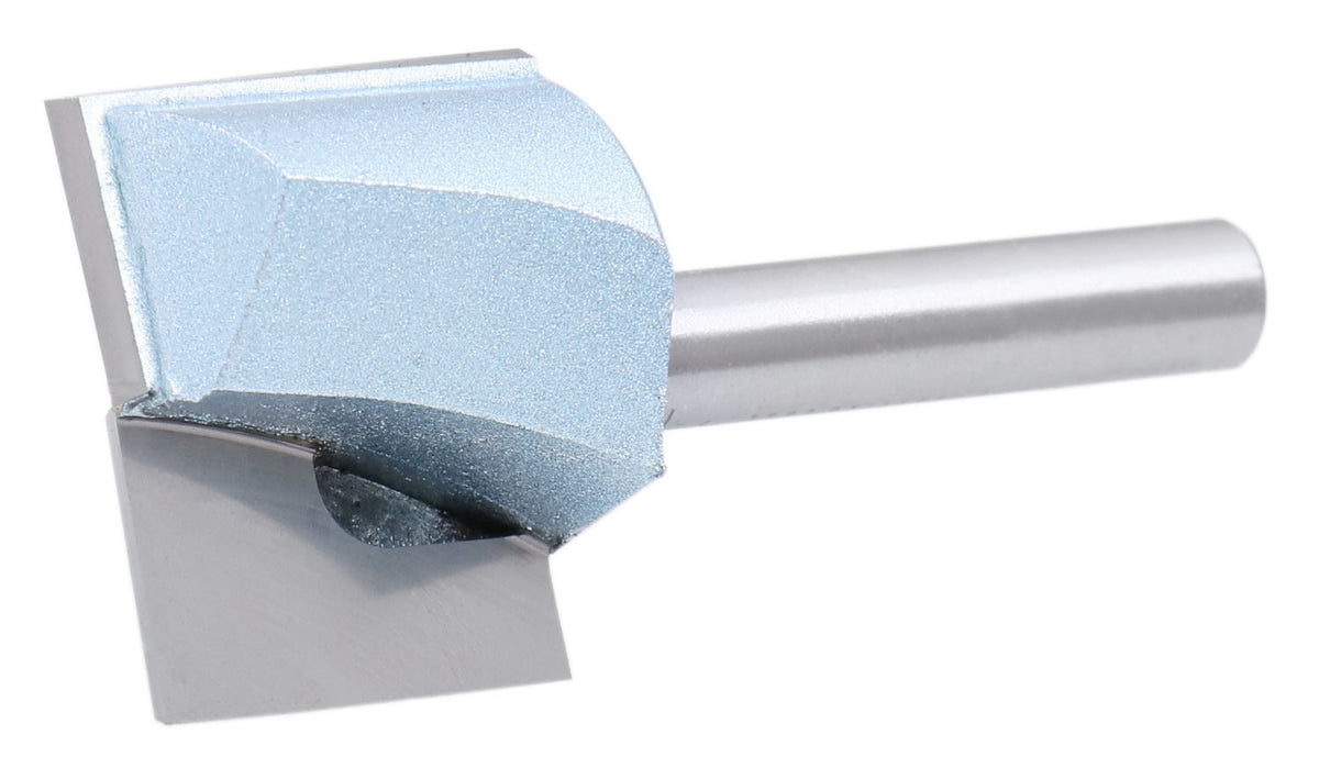 Accusize Industrial Tools 1/4" Shk Dia x 1" Cutting Dia Double Flute Carbide Tipped Bottom Cleaning (Surface Planing) Router Bit, 0014-0001