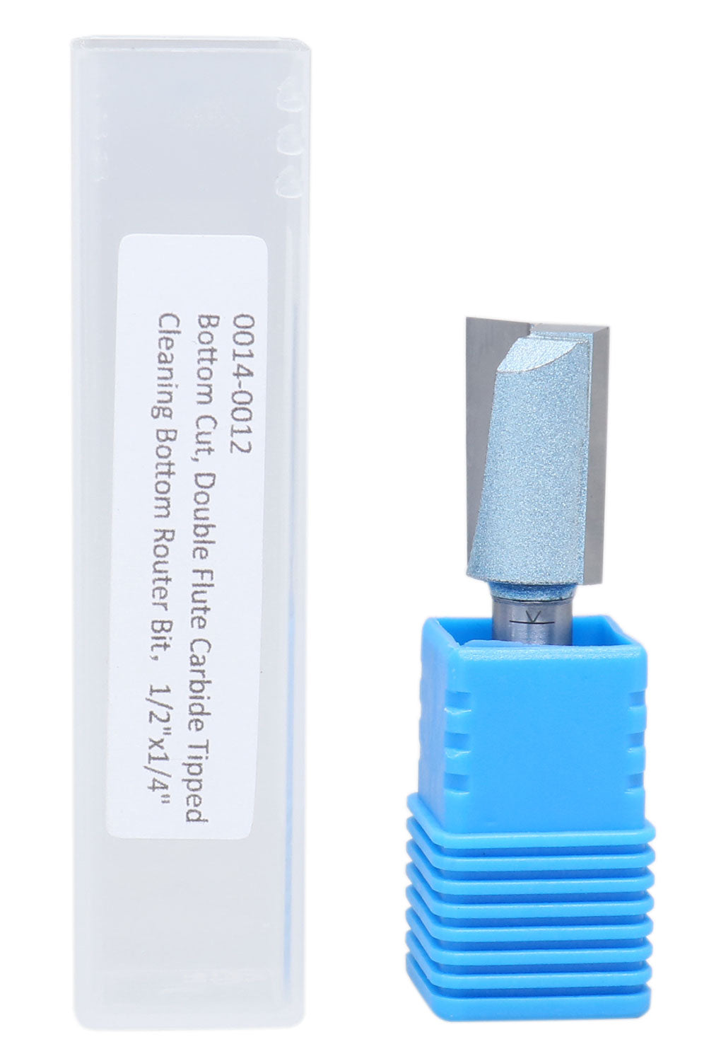 Accusize Industrial Tools 1/4" Shk Dia x 1/2" Cutting Dia Double Flute Carbide Tipped Bottom Cleaning (Surface Planing) Router Bit, 0014-0012