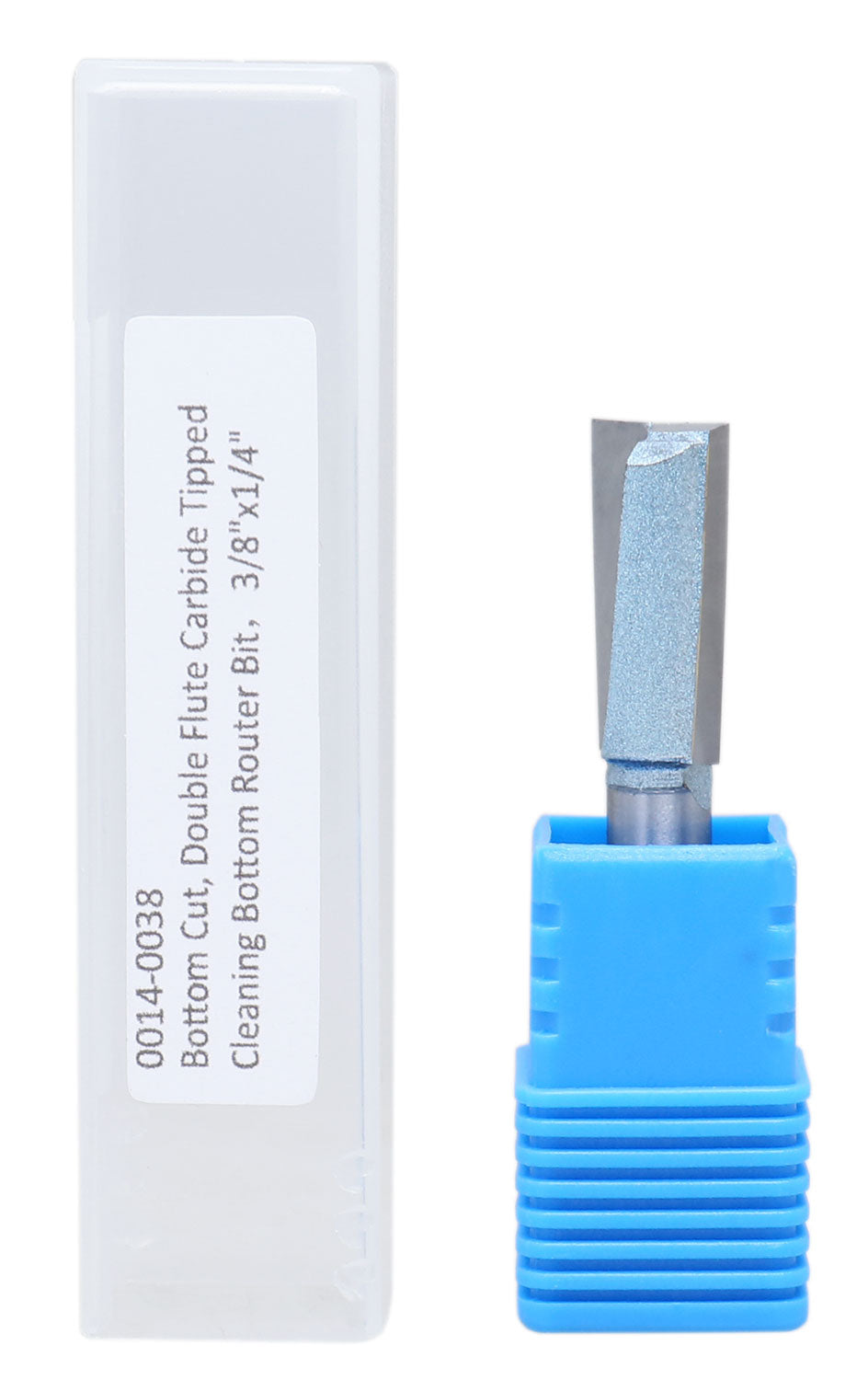 Accusize Industrial Tools 1/4" Shk Dia x 3/8" Cutting Dia Double Flute Carbide Tipped Bottom Cleaning (Surface Planing) Router Bit, 0014-0038