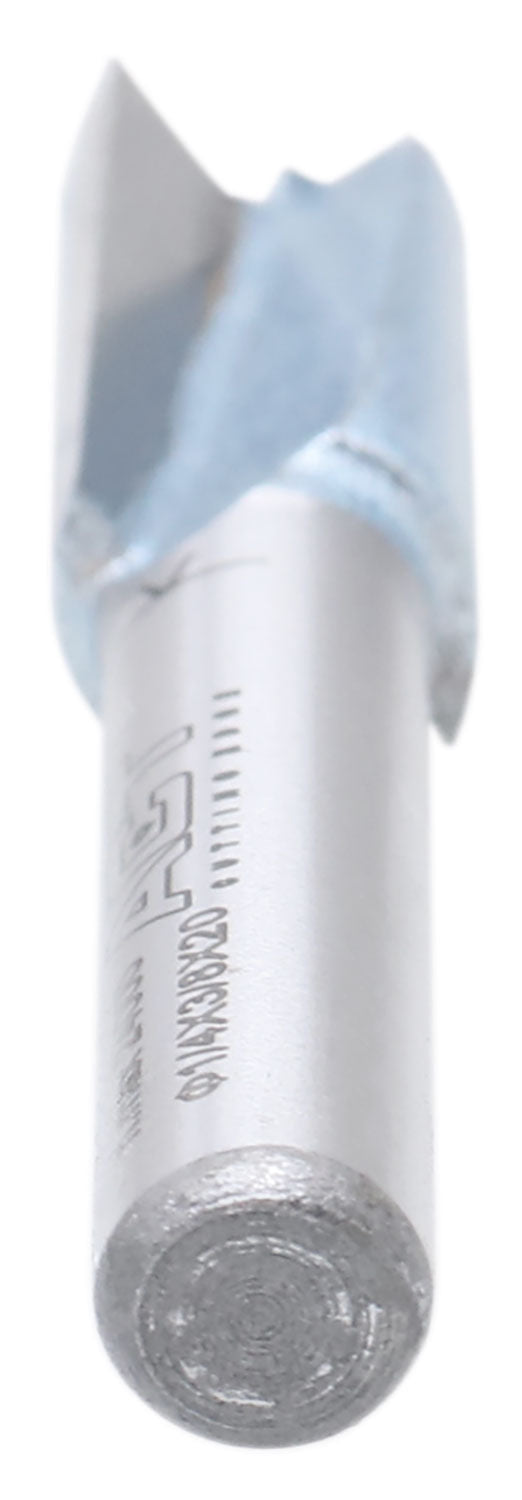 Accusize Industrial Tools 1/4" Shk Dia x 3/8" Cutting Dia Double Flute Carbide Tipped Bottom Cleaning (Surface Planing) Router Bit, 0014-0038