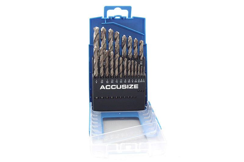Jeu de 21 forets ANSI Jobber, M35 (HSS +5% COBALT), pointe fendue de 135 degrés, 1/16-3/8", #0021 -0200