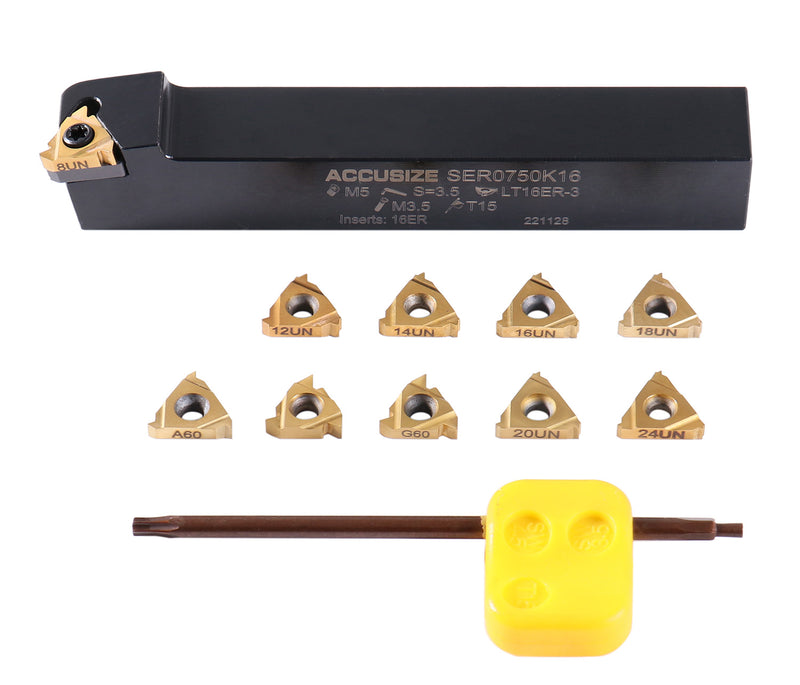 Threading Tool, External, 3/8 Indexable, HSS Triangle Inserts
