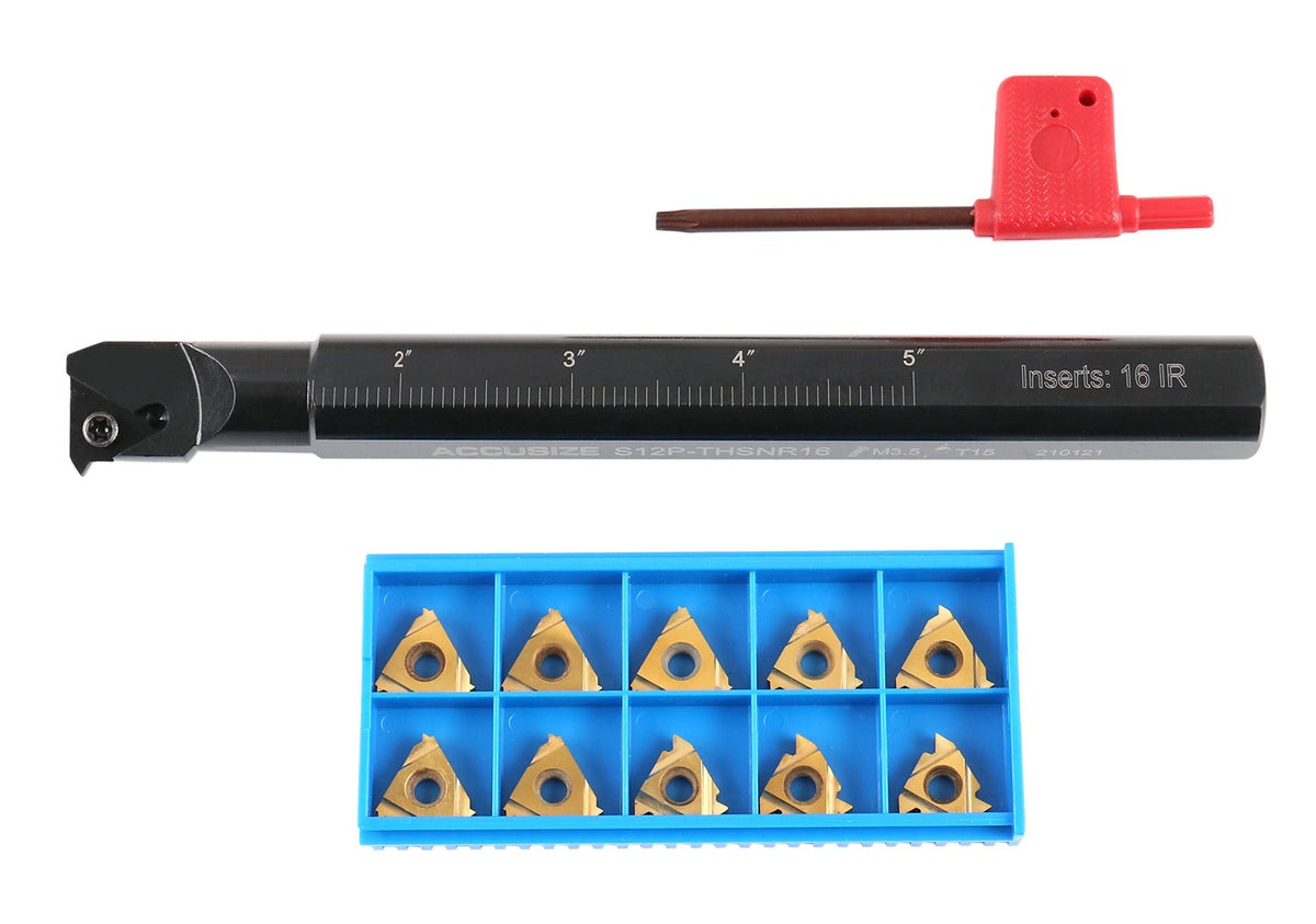 3/4'' Shank Indexable Thread Tool Set, 12Pcs Un Internal Thread Right, 0028-0284