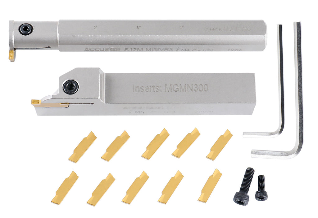 Multiple Grooving Tool 2Pc Indexable External & Internal Grooving Tool Set