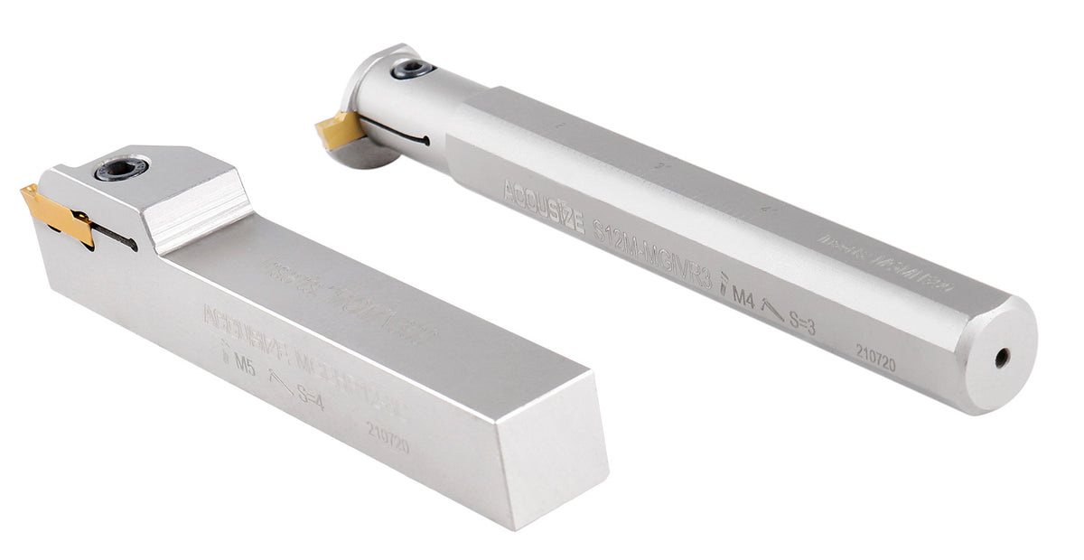 2Pc Indexable External & Internal Grooving Tool Set