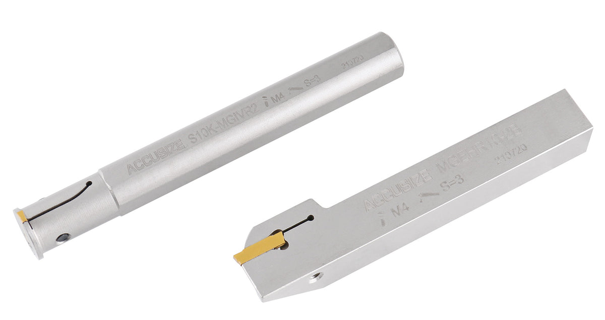 2Pc Indexable External & Internal Grooving Tool Set