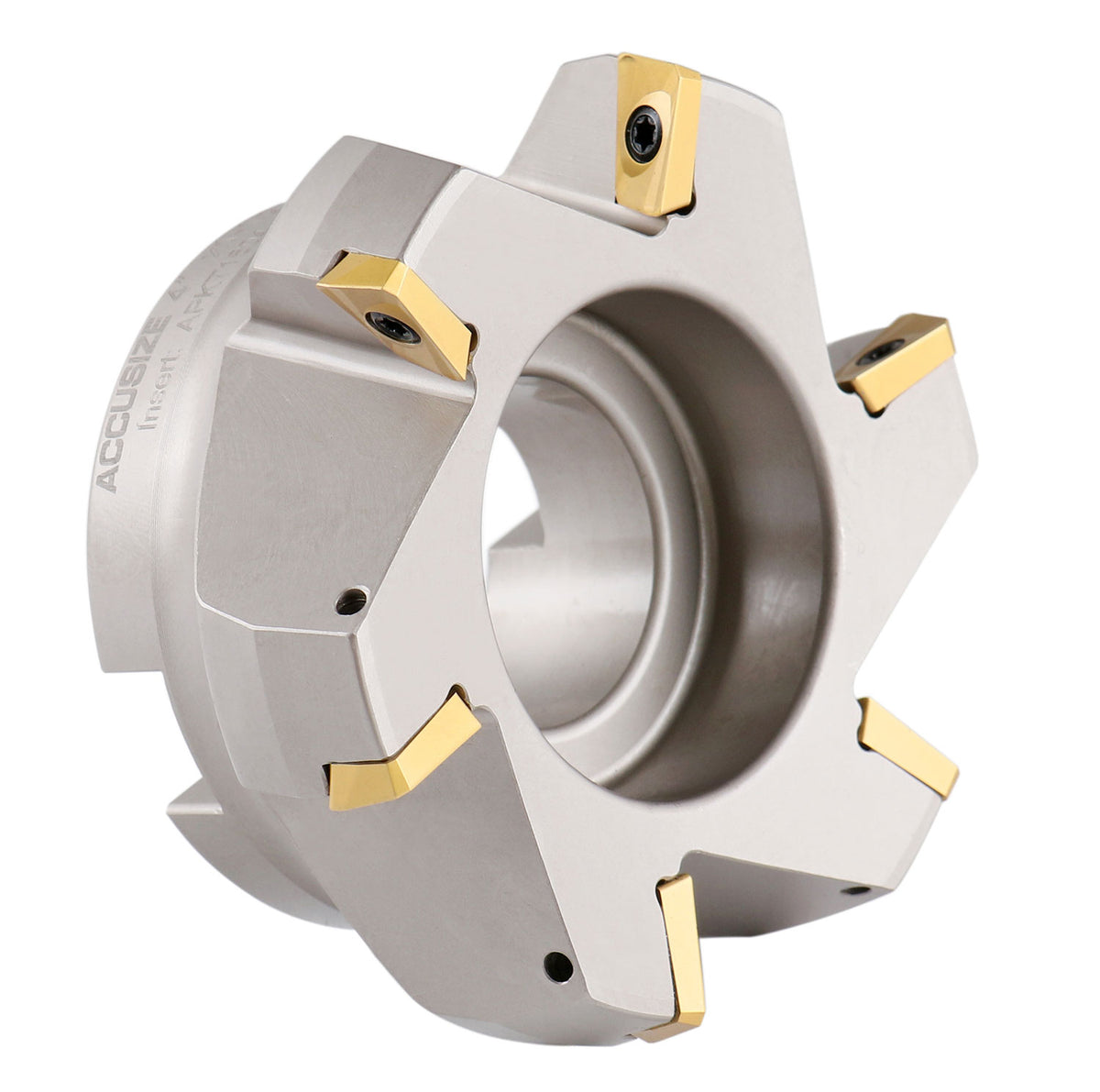 75 Degree Indexable Face Mill with 6 Pcs Apkt1604 Carbide Inserts, 4'' Cutting Diameter by 1-1/2'' Arbor Hole, 0028-2603