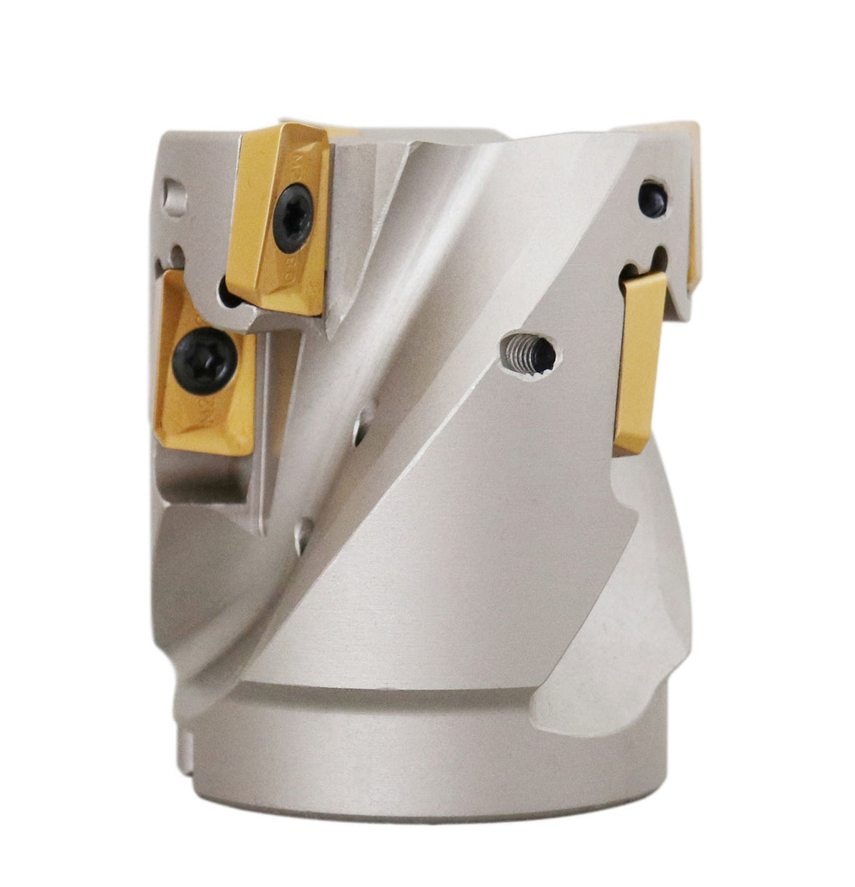 2" x 1" 90° Heavy-Duty Coolant Helical Shell Indexable Milling Cutter (Nickel Plated), with 6 Carbide APKT1604 Inserts, #0028-2670A