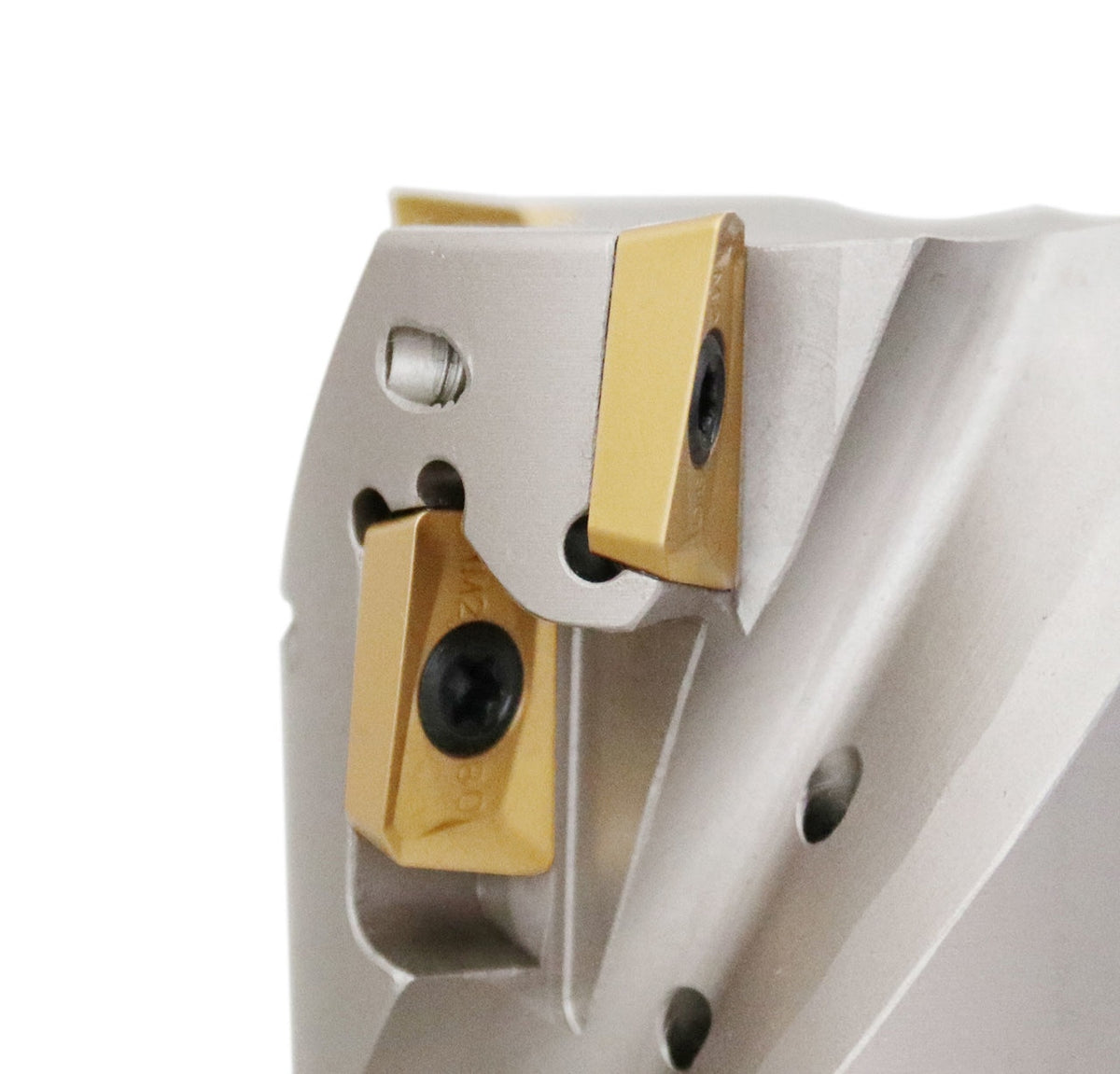2" x 1" 90° Heavy-Duty Coolant Helical Shell Indexable Milling Cutter (Nickel Plated), with 6 Carbide APKT1604 Inserts, #0028-2670A