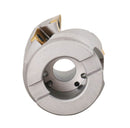 2" x 1" 90° Heavy-Duty Coolant Helical Shell Indexable Milling Cutter (Nickel Plated), with 6 Carbide APKT1604 Inserts,