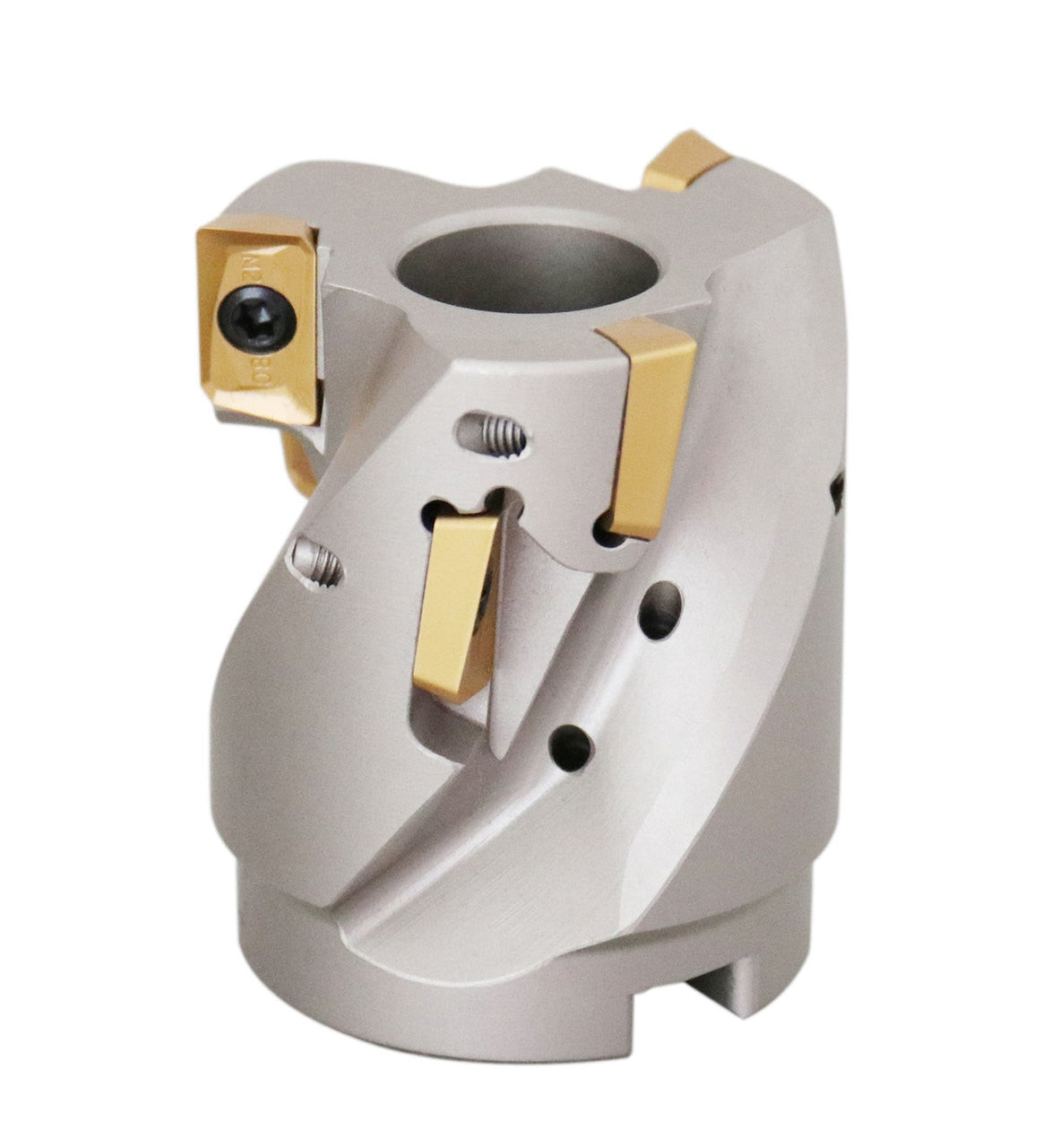 2" x 1" 90° Heavy-Duty Coolant Helical Shell Indexable Milling Cutter (Nickel Plated), with 6 Carbide APKT1604 Inserts, #0028-2670A