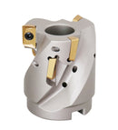 2" x 1" 90° Heavy-Duty Coolant Helical Shell Indexable Milling Cutter (Nickel Plated), with 6 Carbide APKT1604 Inserts,