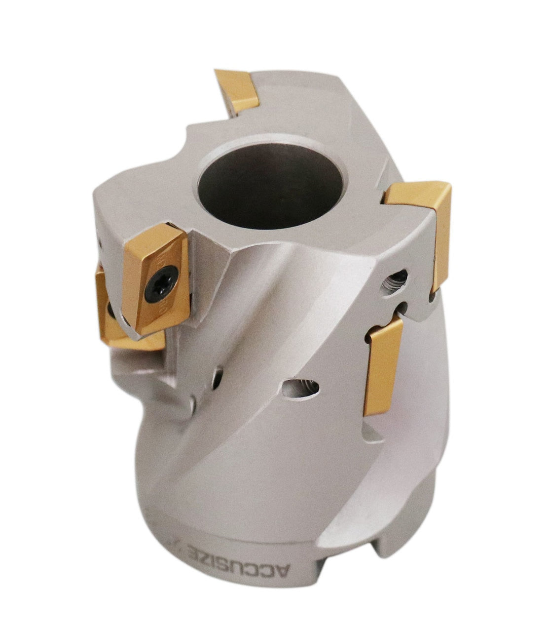 2" x 1" 90° Heavy-Duty Coolant Helical Shell Indexable Milling Cutter (Nickel Plated), with 6 Carbide APKT1604 Inserts, #0028-2670A