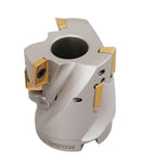 2" x 1" 90° Heavy-Duty Coolant Helical Shell Indexable Milling Cutter (Nickel Plated), with 6 Carbide APKT1604 Inserts,