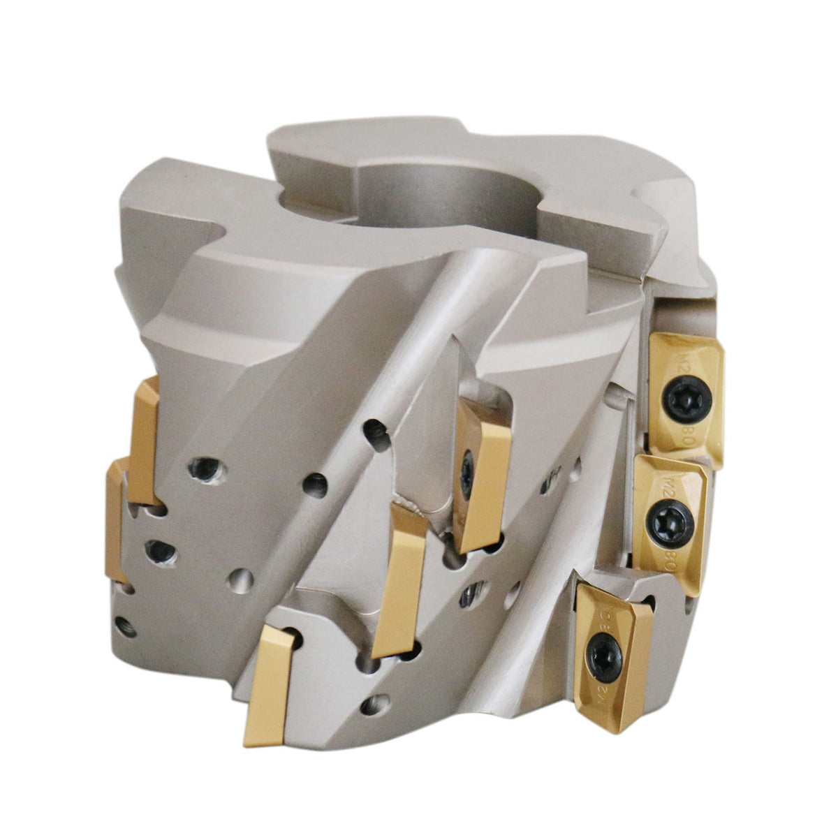 3" x 1-1/4" 90° Heavy-Duty Coolant Helical Shell Indexable Milling Cutter (Nickel Plated), with 15 Carbide APKT1604 Inserts, #0028-2671A