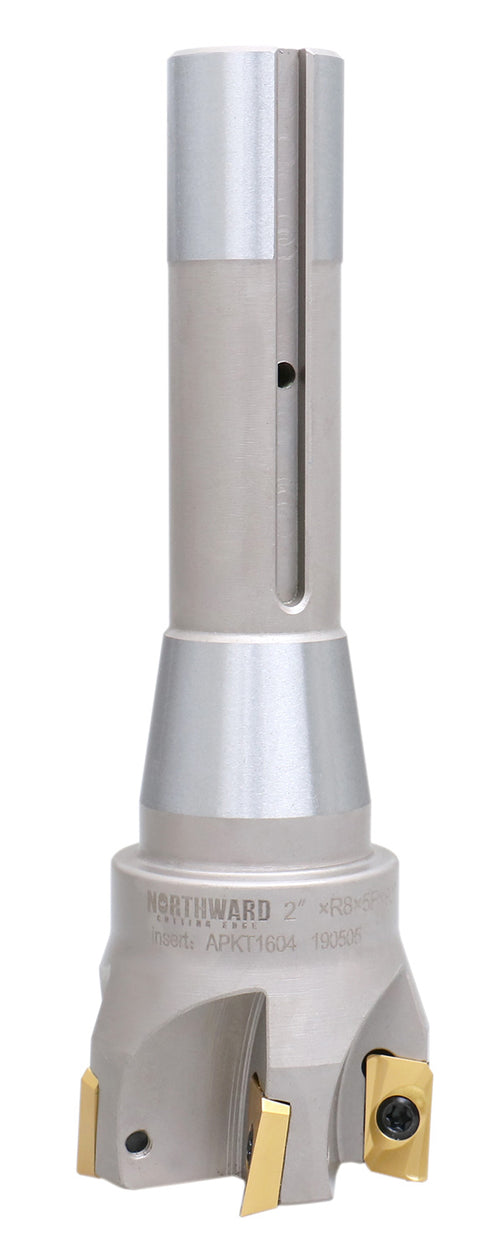 90 Degree R8 Shank Indexable End Mills with APKT1604 Carbide 90 Degree R8 Shank Indexable End Mills with APKT1604 Carbide