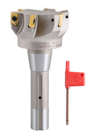 3 inch Cutting Diameter x 6-1/4'' Oal 90 Degree R8 Shank Indexable End Mill with 6 Apkt1604 Carbide Inserts, 0028-6908